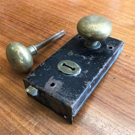 old metal lock box with brass door|antique locks for sale.